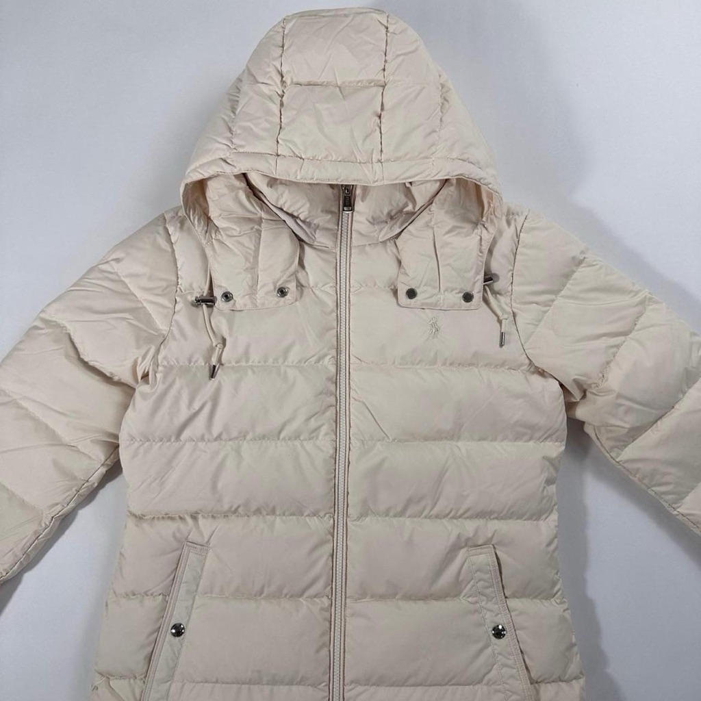 Polo Ralph Lauren Women's Beige Hooded Puffer Jacket